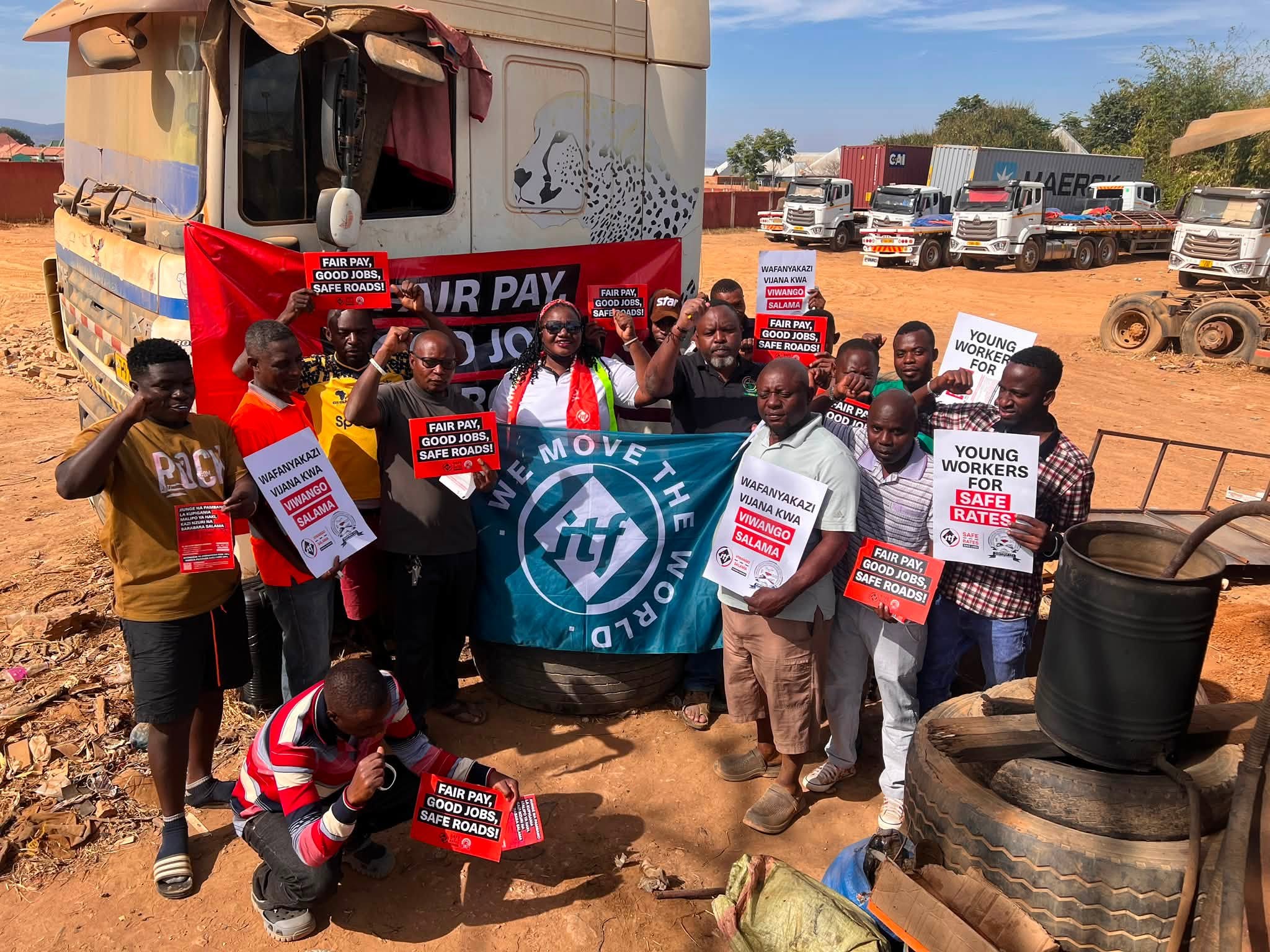 Meetings with drivers at the border between Tanzania and Zambia.